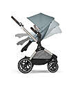 Cybex Passeggino EOS Lux 2-in-1 con Attacchi Intercambiabili: da Navicella a Seduta - Tortora Sky Blue - dalla Nascita ai 4 Anni! Passeggini Trio e Duo