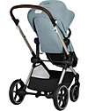 Cybex Passeggino EOS Lux 2-in-1 con Attacchi Intercambiabili: da Navicella a Seduta - Tortora Stormy Blue - dalla Nascita ai 4 Anni! Passeggini Trio e Duo