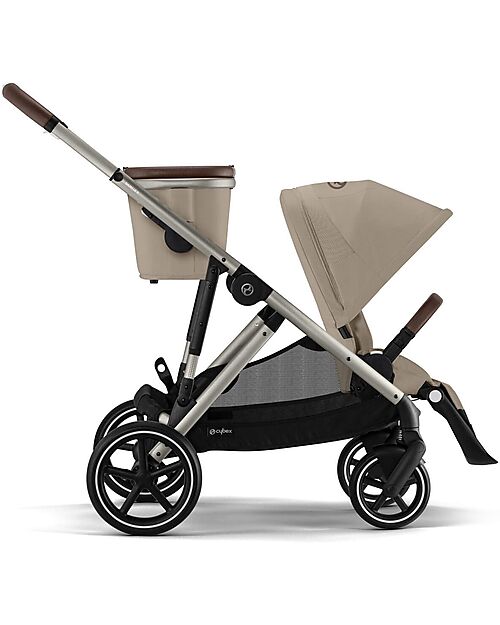Cybex Passeggino Gazelle S - Almond Beige - dalla Nascita ai 4 Anni - Multifunzionale Passeggini Gemellari