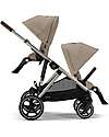 Cybex Passeggino Gazelle S - Almond Beige - dalla Nascita ai 4 Anni - Multifunzionale Passeggini Gemellari