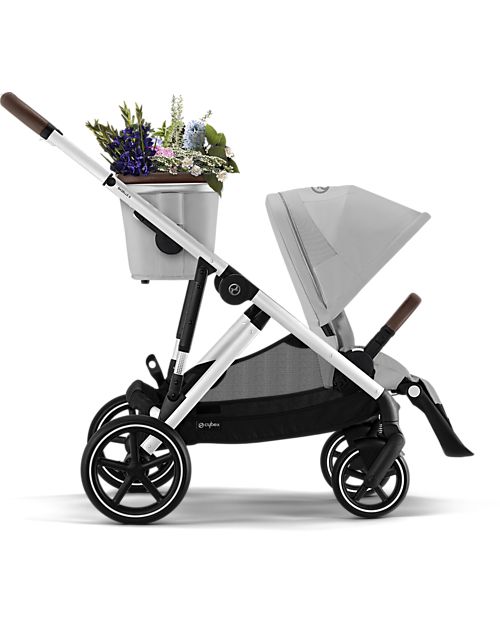 Cybex Passeggino Gazelle S - Argento-Lava Grey - dalla Nascita ai 4 Anni - Multifunzionale Passeggini Gemellari