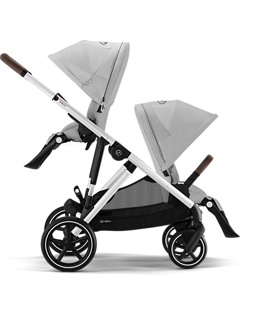 Cybex Passeggino Gazelle S - Argento-Lava Grey - dalla Nascita ai 4 Anni - Multifunzionale Passeggini Gemellari