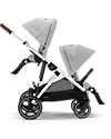 Cybex Passeggino Gazelle S - Argento-Lava Grey - dalla Nascita ai 4 Anni - Multifunzionale Passeggini Gemellari