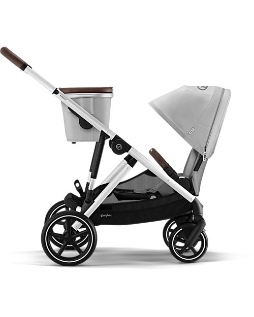 Cybex Passeggino Gazelle S - Argento-Lava Grey - dalla Nascita ai 4 Anni - Multifunzionale Passeggini Gemellari