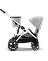 Cybex Passeggino Gazelle S - Argento-Lava Grey - dalla Nascita ai 4 Anni - Multifunzionale Passeggini Gemellari