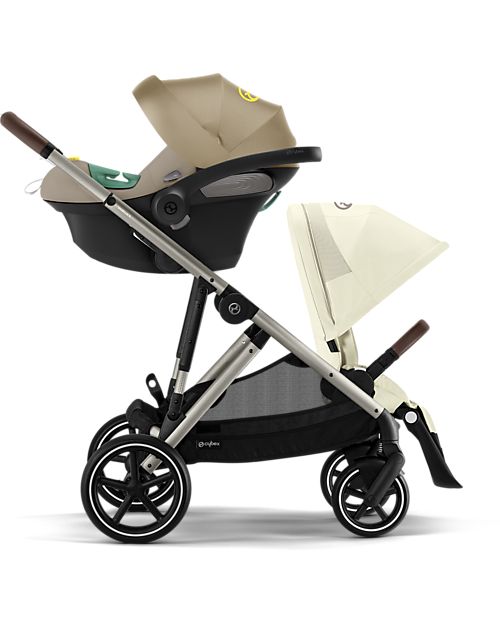 Cybex Passeggino Gazelle S - Seashell Beige - dalla Nascita ai 4 Anni - Multifunzionale Passeggini Gemellari