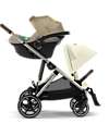 Cybex Passeggino Gazelle S - Seashell Beige - dalla Nascita ai 4 Anni - Multifunzionale Passeggini Gemellari