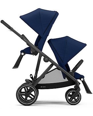 Cybex Passeggino Gazelle S + Seconda Seduta - Black/Navy Blue - Doppio Cestello o Fratellare! Passeggini Gemellari