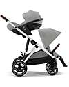 Cybex Passeggino Gazelle S - Telaio Argento - Stone Grey - dalla Nascita ai 4 Anni - Multifunzionale Passeggini Gemellari
