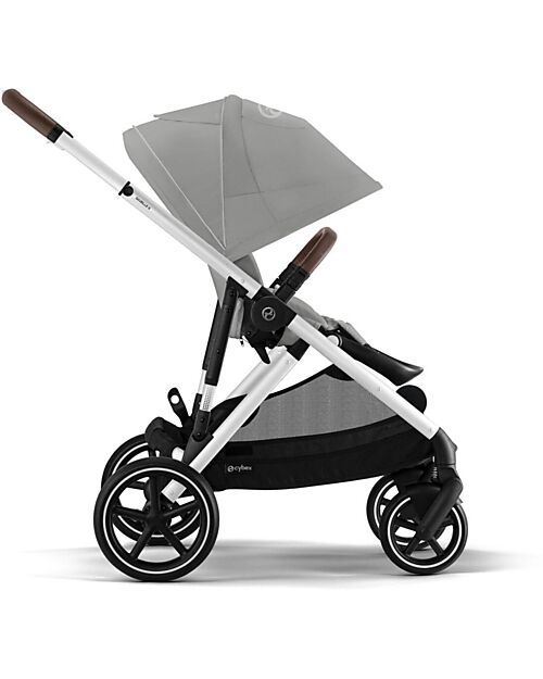 Cybex Passeggino Gazelle S - Telaio Argento - Stone Grey - dalla Nascita ai 4 Anni - Multifunzionale Passeggini Gemellari