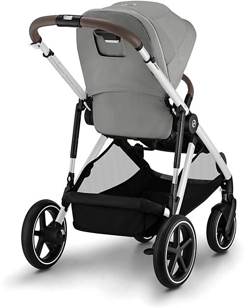 Cybex Passeggino Gazelle S - Telaio Argento - Stone Grey - dalla Nascita ai 4 Anni - Multifunzionale Passeggini Gemellari