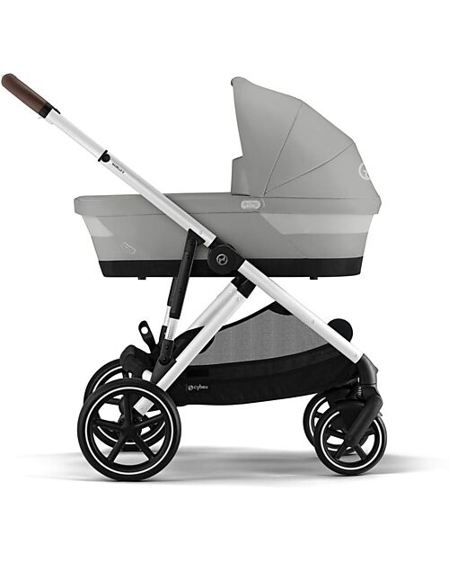 Cybex Passeggino Gazelle S - Telaio Argento - Stone Grey - dalla Nascita ai 4 Anni - Multifunzionale Passeggini Gemellari