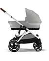 Cybex Passeggino Gazelle S - Telaio Argento - Stone Grey - dalla Nascita ai 4 Anni - Multifunzionale Passeggini Gemellari