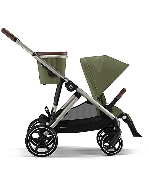 Cybex Passeggino Gazelle S - Telaio Tortora - Moss Green - dalla Nascita ai 4 Anni - Multifunzionale Passeggini Gemellari