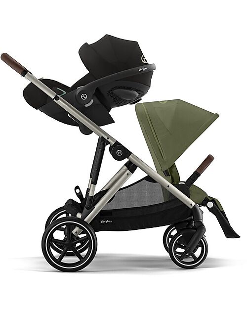 Cybex Passeggino Gazelle S - Telaio Tortora - Moss Green - dalla Nascita ai 4 Anni - Multifunzionale Passeggini Gemellari