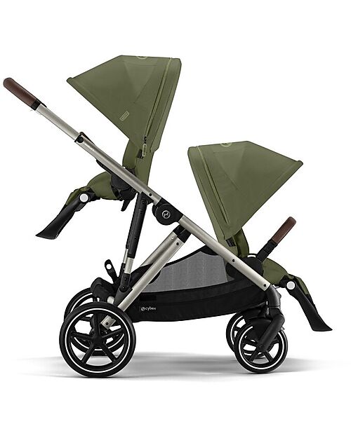 Cybex Passeggino Gazelle S - Telaio Tortora - Moss Green - dalla Nascita ai 4 Anni - Multifunzionale Passeggini Gemellari