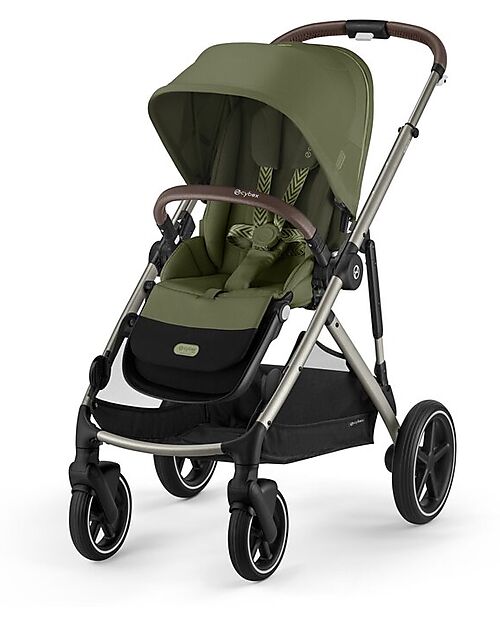 Cybex Passeggino Gazelle S - Telaio Tortora - Moss Green - dalla Nascita ai 4 Anni - Multifunzionale Passeggini Gemellari