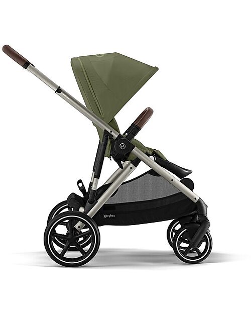 Cybex Passeggino Gazelle S - Telaio Tortora - Moss Green - dalla Nascita ai 4 Anni - Multifunzionale Passeggini Gemellari
