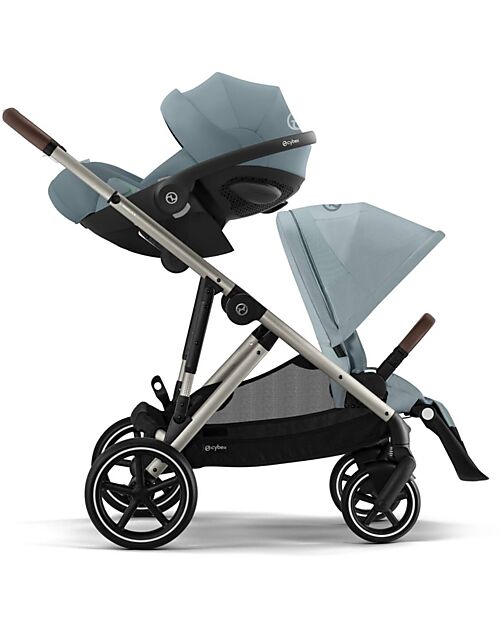 Cybex Passeggino Gazelle S - Telaio Tortora - Stormy Blue - dalla Nascita ai 4 Anni - Multifunzionale Passeggini Gemellari