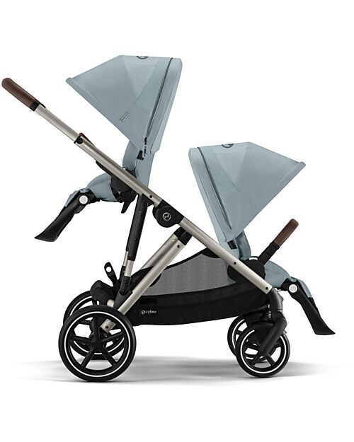 Cybex Passeggino Gazelle S - Telaio Tortora - Stormy Blue - dalla Nascita ai 4 Anni - Multifunzionale Passeggini Gemellari