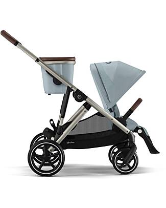 Cybex Passeggino Gazelle S - Telaio Tortora - Stormy Blue - dalla Nascita ai 4 Anni - Multifunzionale Passeggini Gemellari