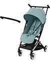 Cybex Passeggino Libelle - Stormy Blue - Dettaglio Telaio Taupe - Nuovo Modello + Barra Passeggini Leggeri