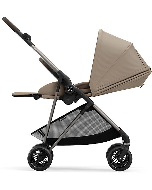 Cybex Passeggino Melio - Almond Beige - Telaio Taupe - dalla Nascita ai 15 kg Passeggini Leggeri