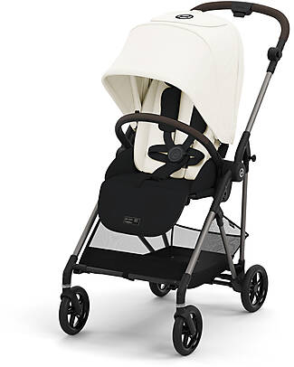 Cybex Passeggino Melio - Canvas White - Telaio Taupe - dalla Nascita ai 15 kg Passeggini Leggeri