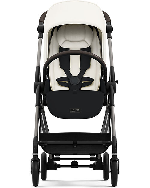 Cybex Passeggino Melio - Canvas White - Telaio Taupe - dalla Nascita ai 15 kg Passeggini Leggeri