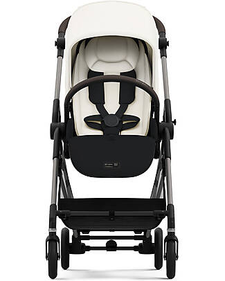 Cybex Passeggino Melio - Canvas White - Telaio Taupe - dalla Nascita ai 15 kg Passeggini Leggeri