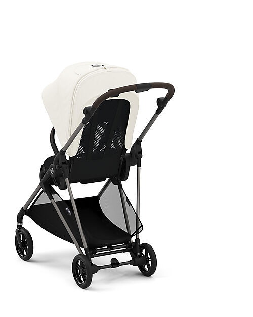 Cybex Passeggino Melio - Canvas White - Telaio Taupe - dalla Nascita ai 15 kg Passeggini Leggeri