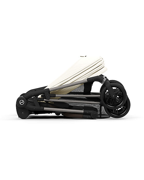 Cybex Passeggino Melio - Canvas White - Telaio Taupe - dalla Nascita ai 15 kg Passeggini Leggeri