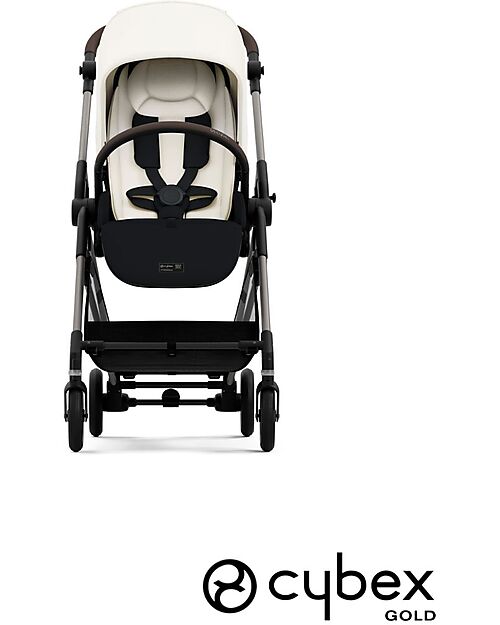 Cybex Passeggino Melio - Canvas White - Telaio Taupe - dalla Nascita ai 15 kg Passeggini Leggeri