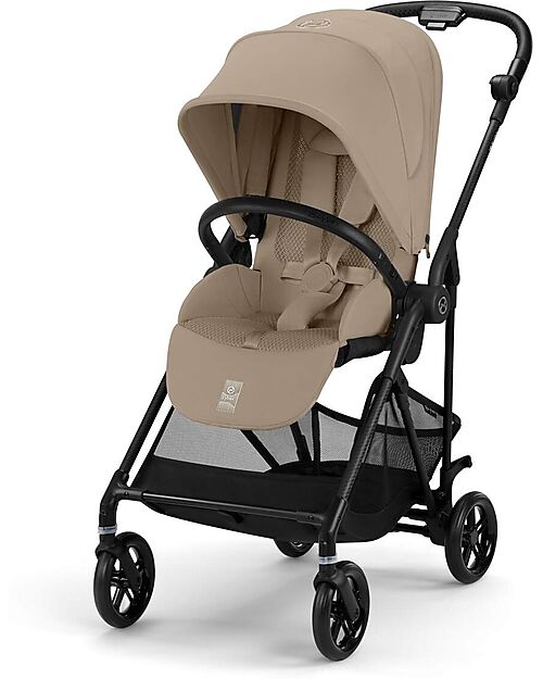 Cybex Passeggino Melio Carbon - Almond Beige - Telaio Carbon - Super Leggero con Telaio in Carbonio Passeggini Leggeri