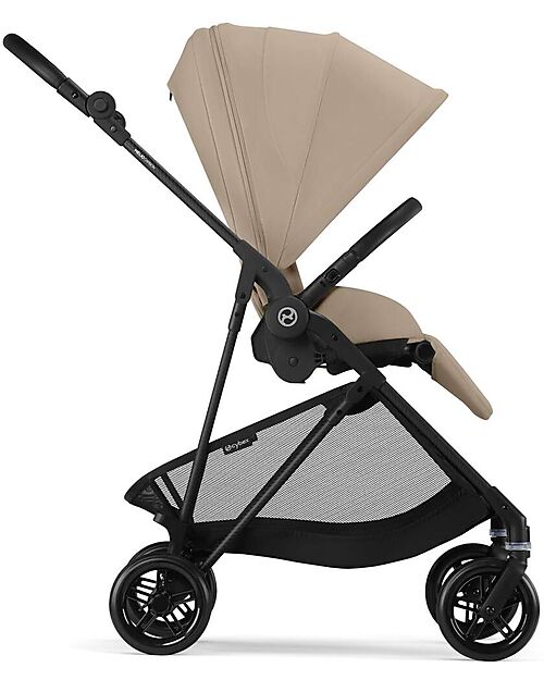Cybex Passeggino Melio Carbon - Almond Beige - Telaio Carbon - Super Leggero con Telaio in Carbonio Passeggini Leggeri
