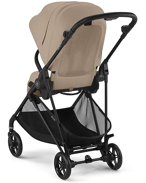 Cybex Passeggino Melio Carbon - Almond Beige - Telaio Carbon - Super Leggero con Telaio in Carbonio Passeggini Leggeri