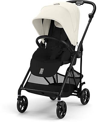 Cybex Passeggino Melio Carbon - Canvas White - Telaio Carbon - Super Leggero con Telaio in Carbonio Passeggini Leggeri