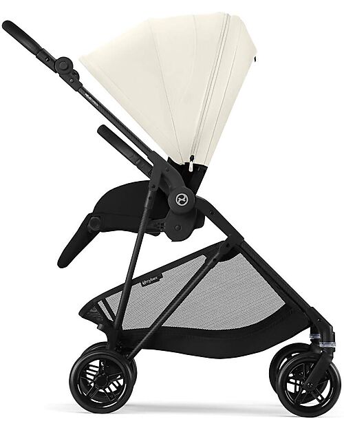 Cybex Passeggino Melio Carbon - Canvas White - Telaio Carbon - Super Leggero con Telaio in Carbonio Passeggini Leggeri