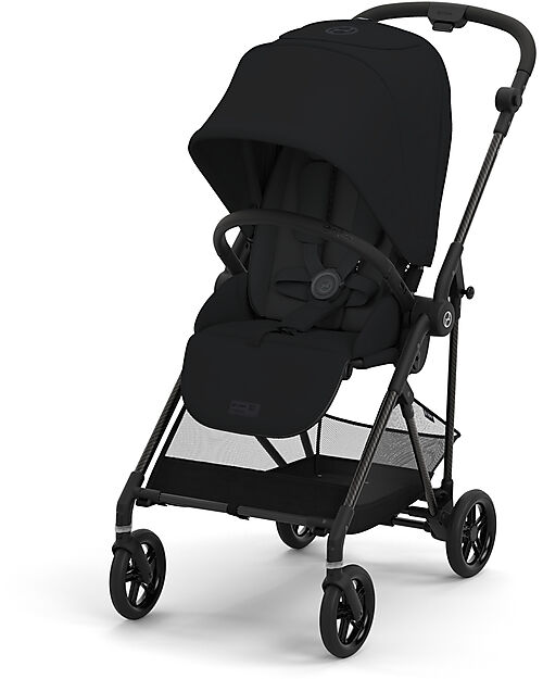 Cybex Passeggino Melio Carbon - Moon Black - Telaio Carbon - Super Leggero con Telaio in Carbonio Passeggini Leggeri