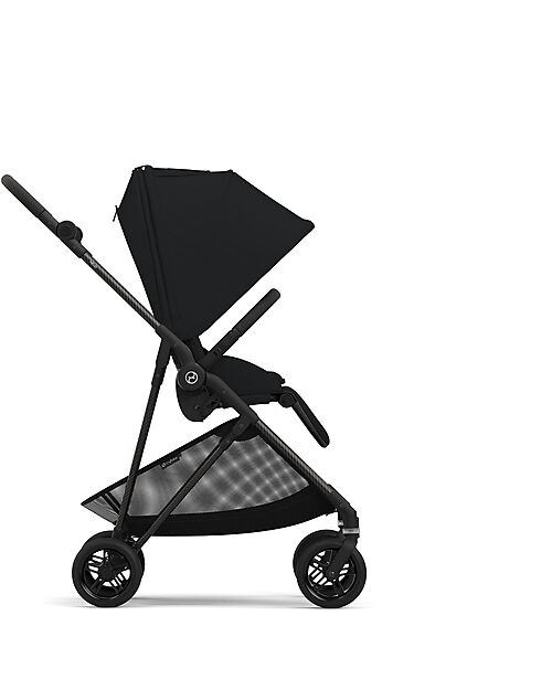 Cybex Passeggino Melio Carbon - Moon Black - Telaio Carbon - Super Leggero con Telaio in Carbonio Passeggini Leggeri