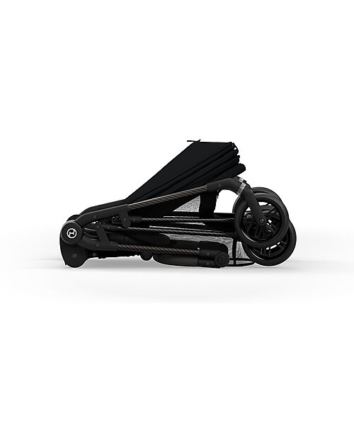 Cybex Passeggino Melio Carbon - Moon Black - Telaio Carbon - Super Leggero con Telaio in Carbonio Passeggini Leggeri