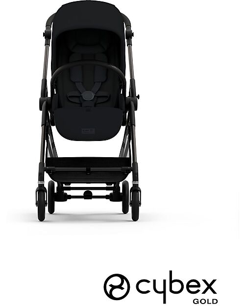 Cybex Passeggino Melio Carbon - Moon Black - Telaio Carbon - Super Leggero con Telaio in Carbonio Passeggini Leggeri
