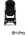 Cybex Passeggino Melio Carbon - Moon Black - Telaio Carbon - Super Leggero con Telaio in Carbonio Passeggini Leggeri