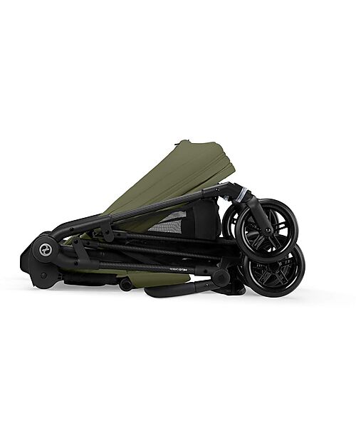 Cybex Passeggino Melio Carbon - Moss Green - Telaio Carbon - Super Leggero con Telaio in Carbonio Passeggini Leggeri