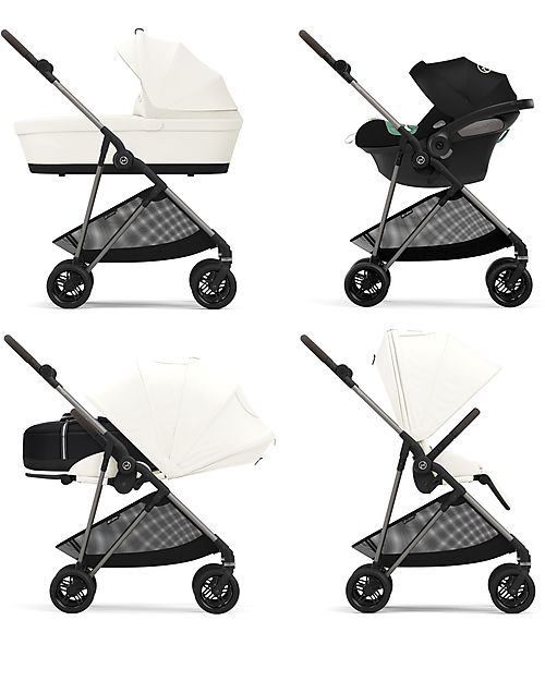 Cybex Passeggino Melio - Cotton White - Versatile e Super Leggero - dalla Nascita ai 15kg Passeggini Leggeri