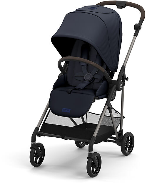 Cybex Passeggino Melio - Dark Blue - Telaio Taupe - dalla Nascita ai 15 kg Passeggini Leggeri