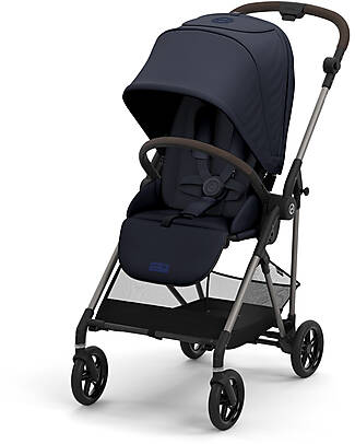 Cybex Passeggino Melio - Dark Blue - Telaio Taupe - dalla Nascita ai 15 kg Passeggini Leggeri