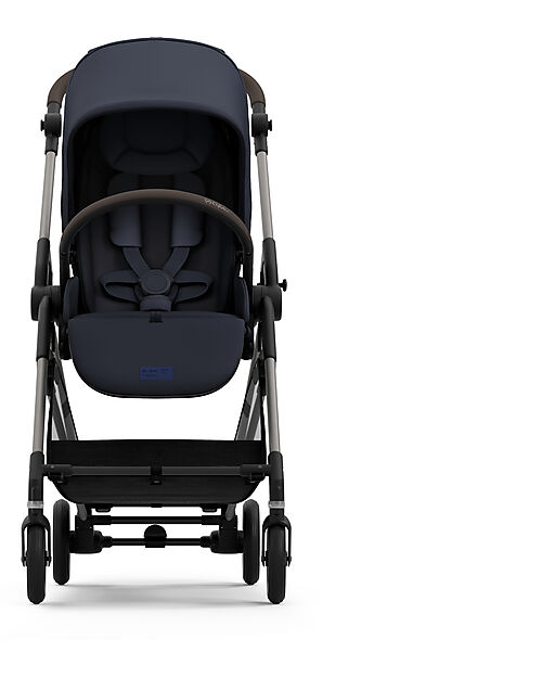 Cybex Passeggino Melio - Dark Blue - Telaio Taupe - dalla Nascita ai 15 kg Passeggini Leggeri