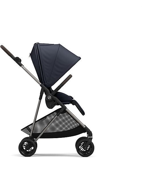 Cybex Passeggino Melio - Dark Blue - Telaio Taupe - dalla Nascita ai 15 kg Passeggini Leggeri