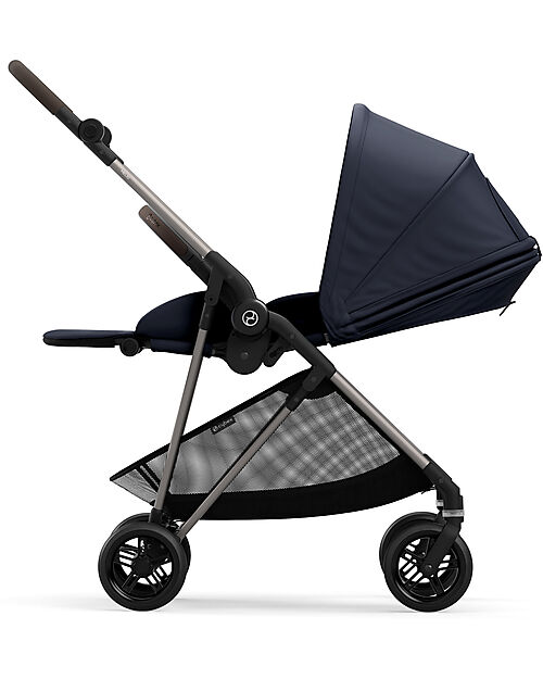 Cybex Passeggino Melio - Dark Blue - Telaio Taupe - dalla Nascita ai 15 kg Passeggini Leggeri